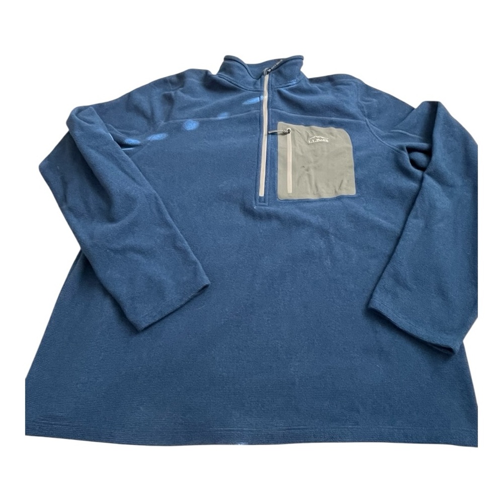 L.L. Bean Mens XL Blue 1/4 Zip Pullover North Ridge‎ Fleece